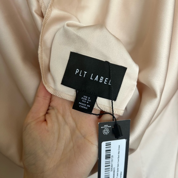 Oyster / Cream Satin Cowl Back Maxi Dress - Picture 6 of 7